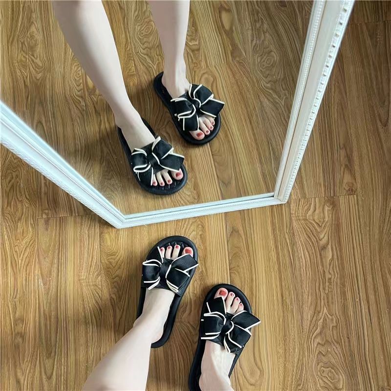 Dép Xỏ Ngón Đế Mềm Đính Nơ Thời Trang Mùa Hè Cho Nữ