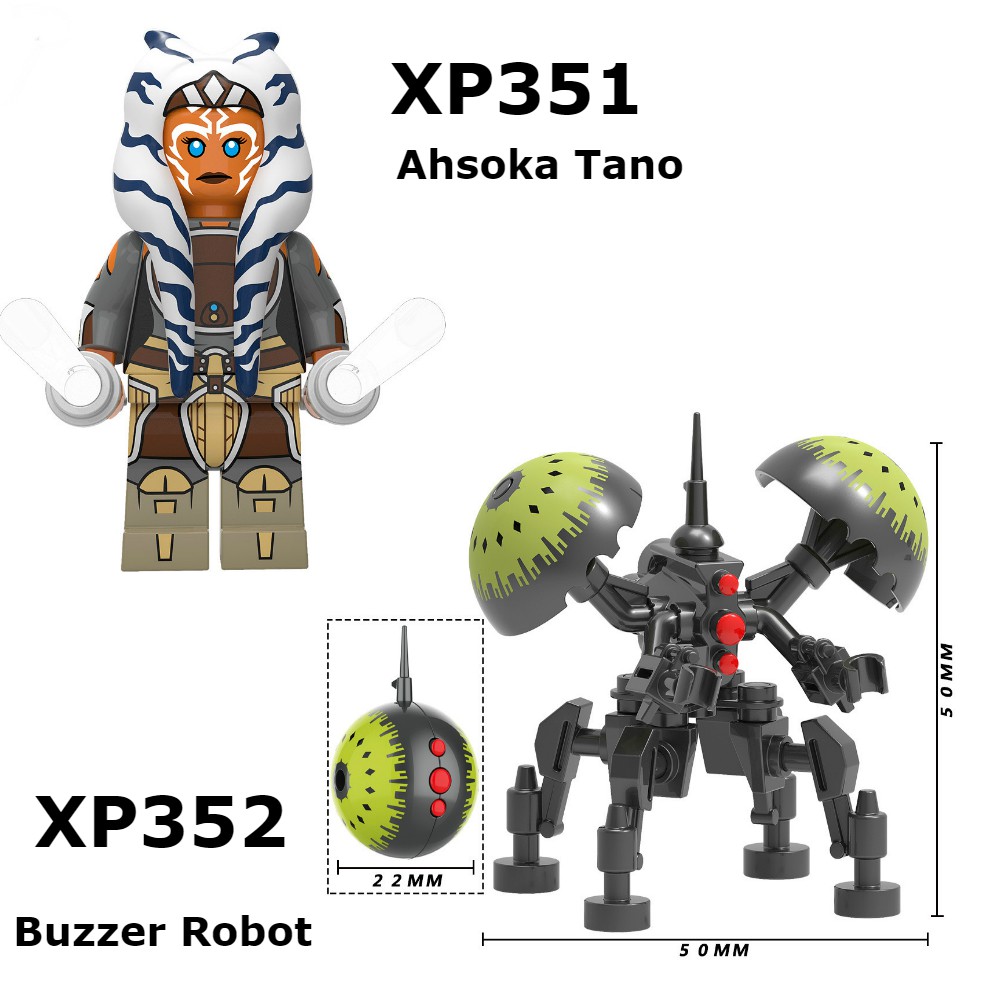 Minifigures Mẫu Nhân Vật Ahsoka Tano Và Buzzer Robot Trong Star War Mẫu Mới Ra XP351 XP352