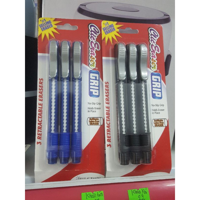 Vĩ gồm 3 cây gôm viết dạng bấm pentel