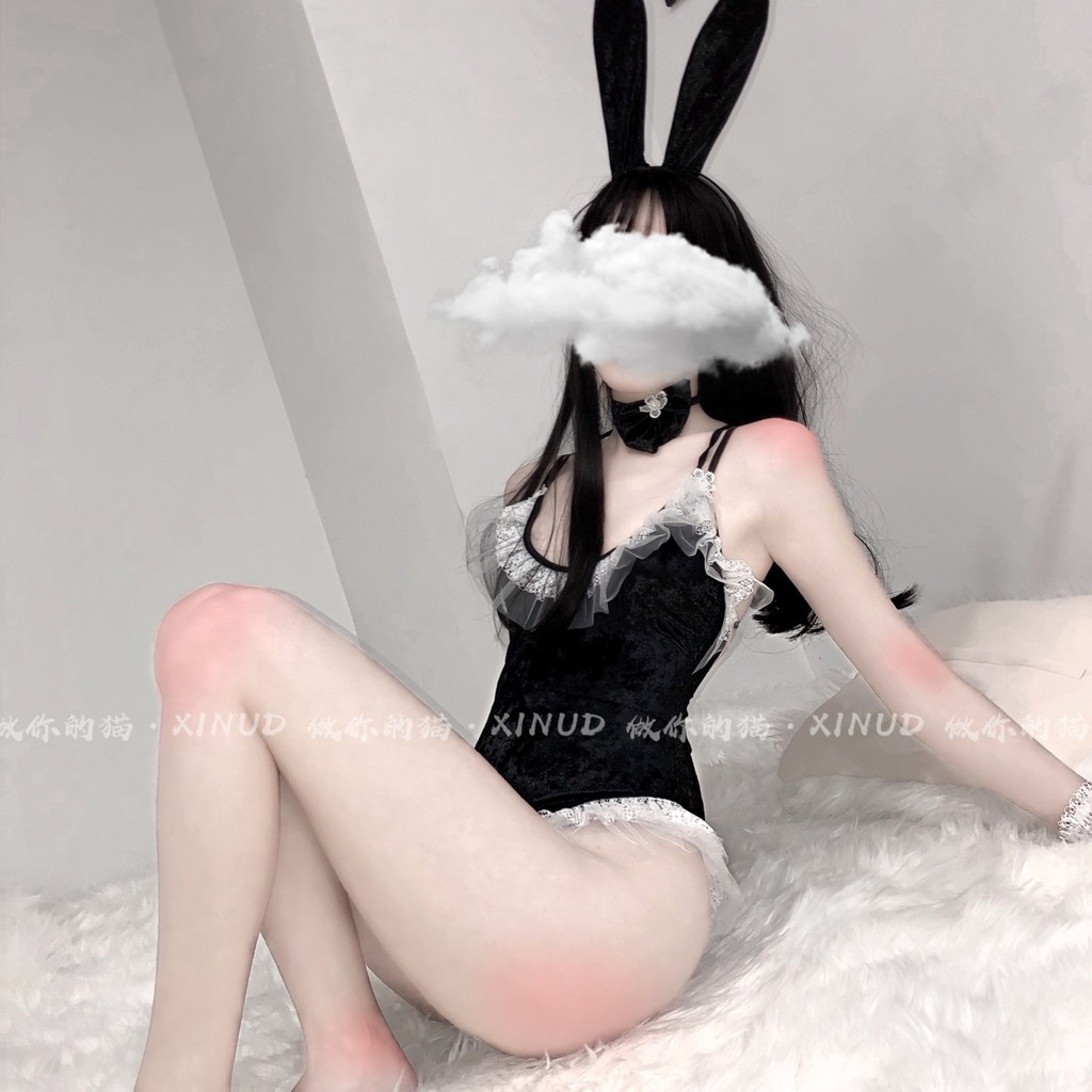 Set đồ ngủ hóa trang phối tai thỏ chất liệu nhung thời trang quyến rũ cho nữ | BigBuy360 - bigbuy360.vn