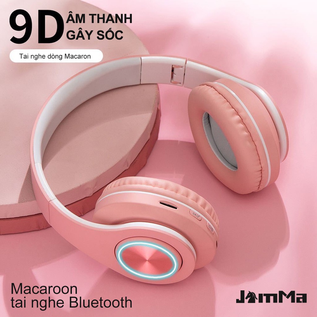 High-end bluetooth headset, lovely macaron color glowing wireless headset, universal for Android and Apple