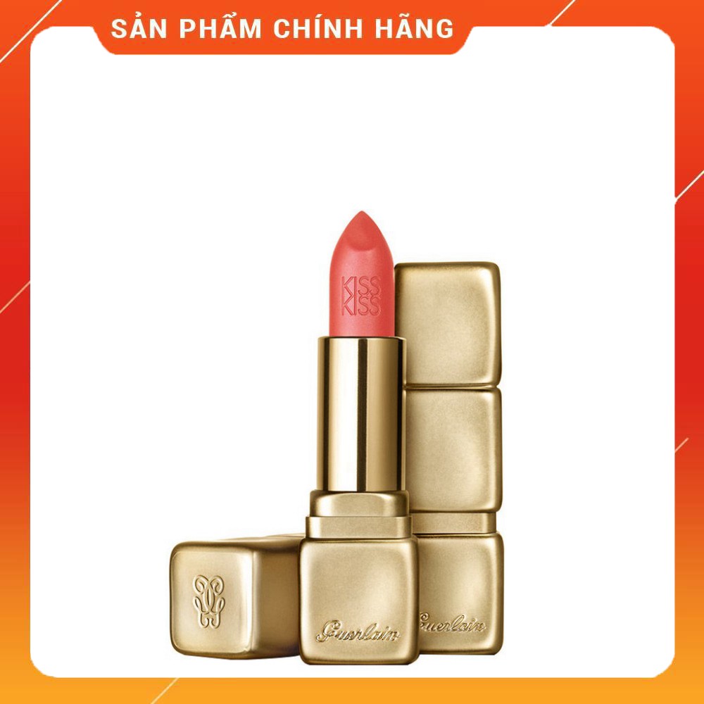 [ Lật Đật Nga Cosmetic ] Son lì GUERLAIN Kiss Kiss Matte M349 SOFT SAFRAN - Hồng cam san hô