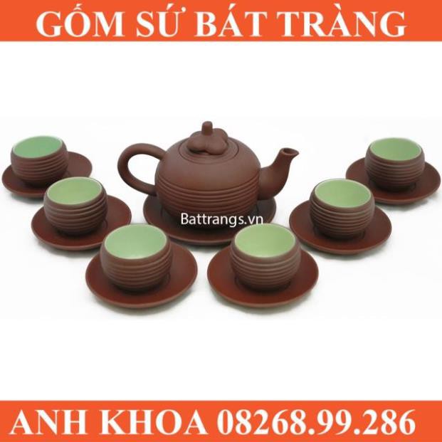 Bộ ấm chén măng cụt - Gốm sứ Bát Tràng Anh Khoa