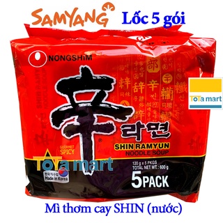 (HSD 04/2Lốc 5 gói mì SHIN NONGSHIM Hàn Quốc chính hãng.