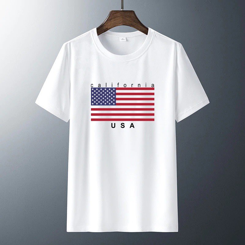 Áo thun nam in hình cờ Mỹ thời trang Everest