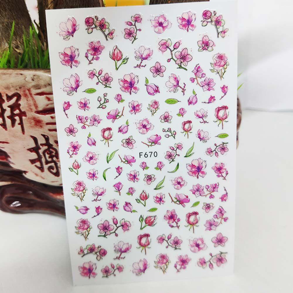 Miếng Dán Trang Trí Móng Tay Hình Hoa Mẫu Đơn Phong Cách Retro
