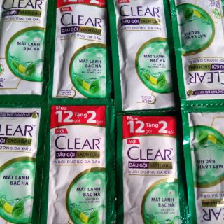 combo 1 dây Dầu gội clear (6g 1 gói) 12 gói tặng 2