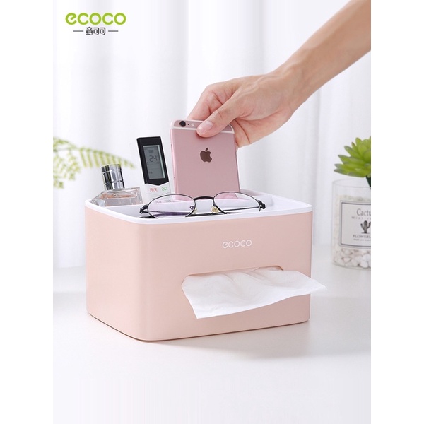 Hộp đựng giấy ăn, đựng điều khiển đa chức năng để bàn Ecoco 1602