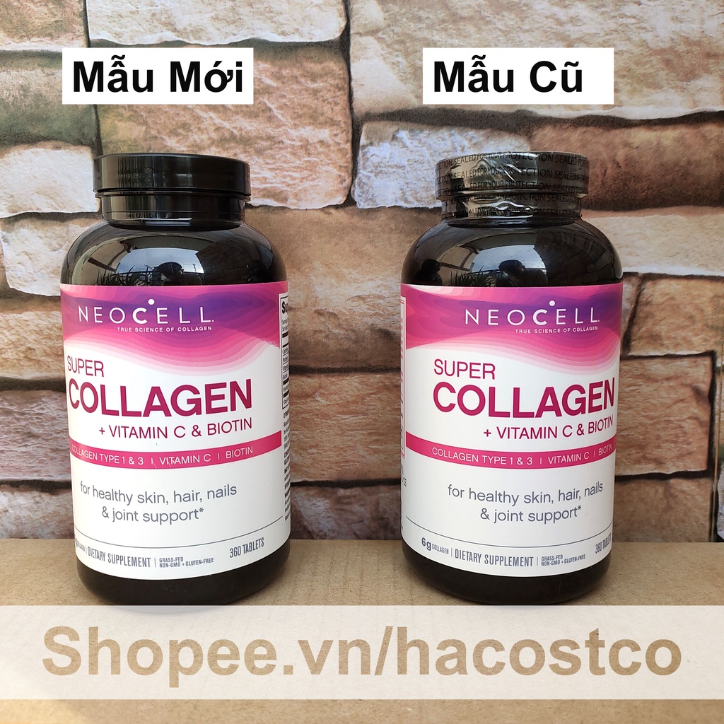 Viên Uống Super Collagen Neocell +C 6000 Mg type 1 - 3 Neocell 360 và 250 viên | Thế Giới Skin Care