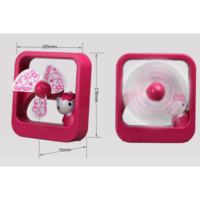 Quạt tích điện mini để bàn hello kitty