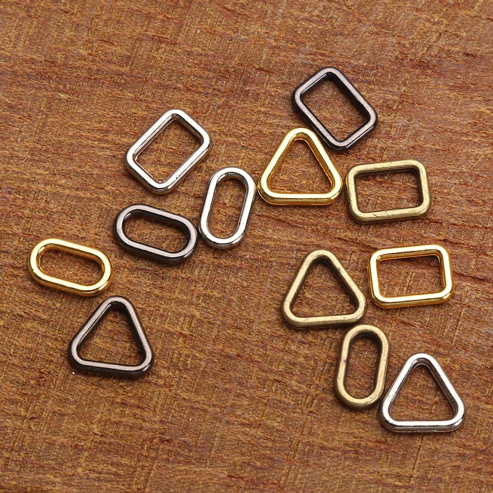 Set 20 khóa cài hình vuông/ tam giác/ bầu dục siêu nhỏ 4mm 4 màu tùy chọn dùng trang trí túi búp bê/ hành lý thủ công