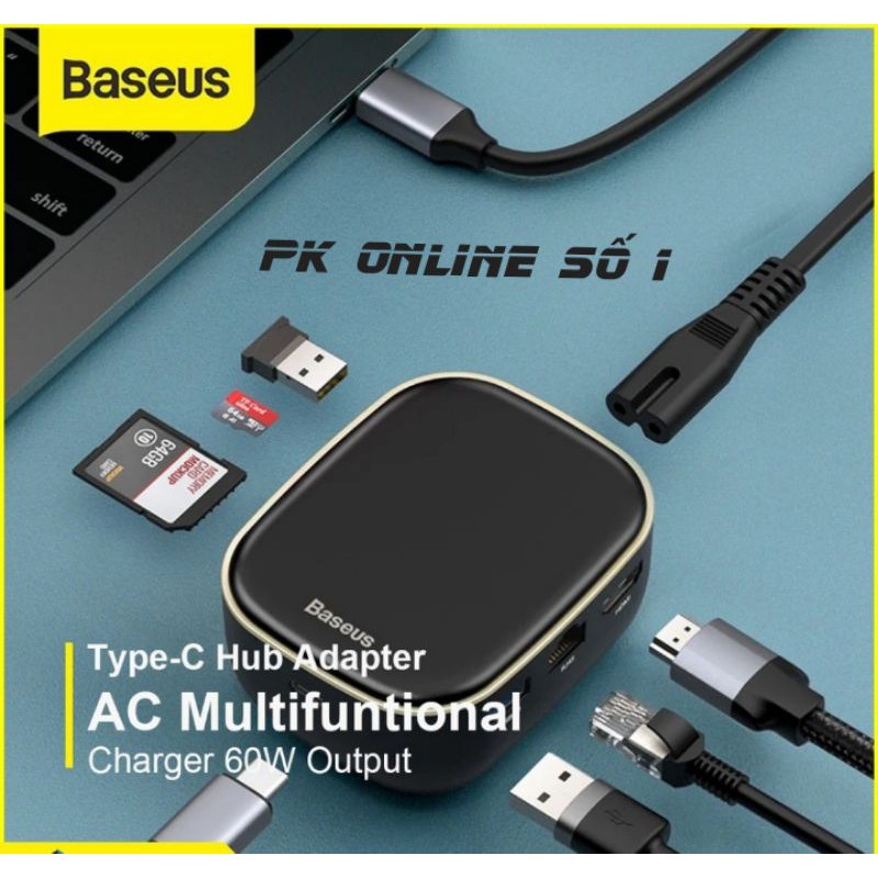 Bộ chuyển đổi HUB Baseus Type-C Adapter AC Multifunctional Charger [ Hàng Chính Hãng Baseus ]