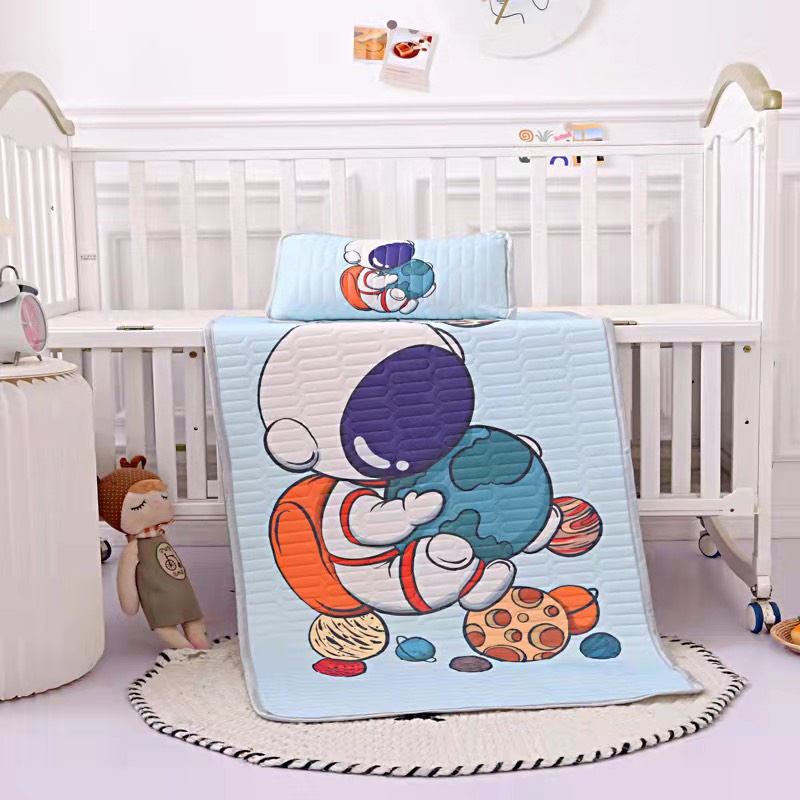 Chiếu điều hòa cao su non 3D cho bé, chiếu cao su non tặng kèm vỏ gối mẫu mới 2022, chất liệu thoáng mát mềm mịn