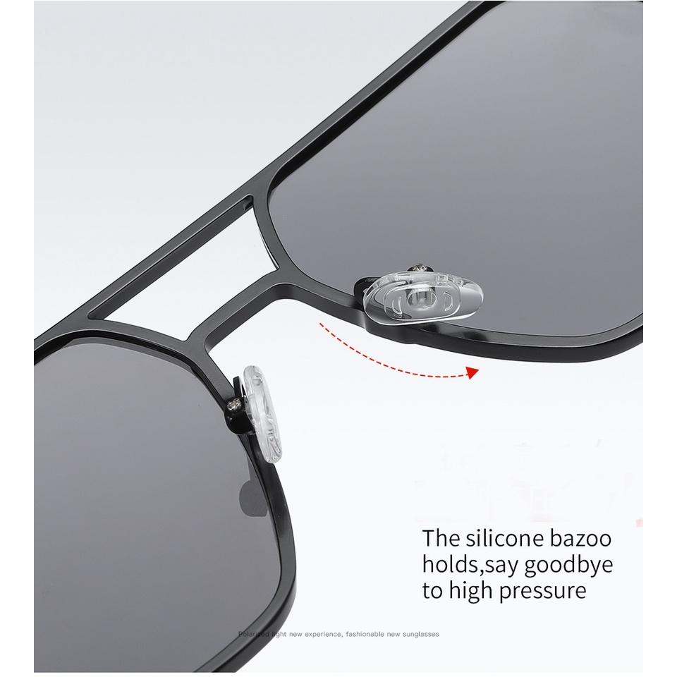 Kính Mát Phân Cực Gọng Nhôm Siêu Nhẹ pg043 Phong Cách Thể Thao Thời Trang Cho Nam