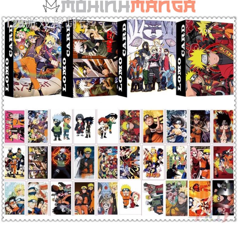 Lomo card hộp 30 thẻ truyện Naruto poster card Sasuke Kakashi Itachi Rock Lee Hokage Akatsuki