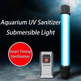 AQUARZOO Aquarium Clean Light UV Sanitizer Submersible Light with Timer,Aquarium Water Clean Green Clear Waterproof Clean Lamp for Pond,Swimming Pool,Indoor