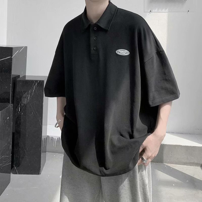 Áo polo tay lỡ,áo phông polo unisex phong cách hàn quốc nam nữ mặc cực chất