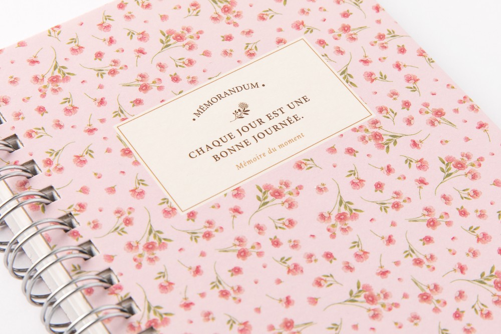 Sổ Lò Xo Ghi Chú Kẻ  ARTBOX Hàn Quốc Họa Tiết Hoa Mùa Xuân Màu Hồng Xinh Xắn