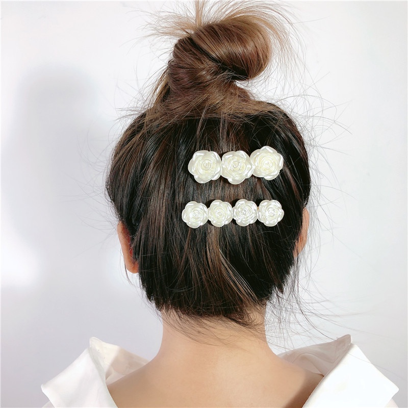 Kẹp Tóc Nhựa Hình Hoa Trắng Thời Trang Cho Nữ