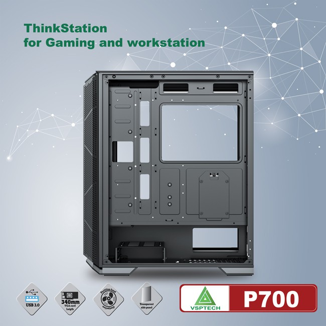 Vỏ case máy tính VSPTECH thinkstation p700 for gaming and workstation, hàng mới chính hãng 100%