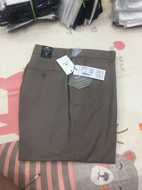 (Xả) Quần âu nam ARISTINO- slim - atr009s7- nâu co giãn nhẹ-33-35 | BigBuy360 - bigbuy360.vn