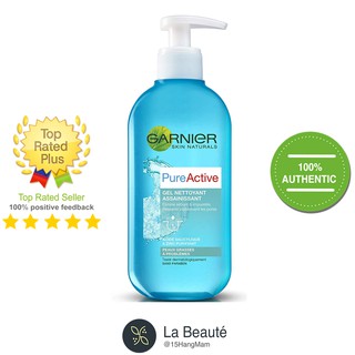 Garnier PureActive Gel Nettoyant Purifiant - Sữa Rửa Mặt Cho Da Nhờn Mụn 200ml