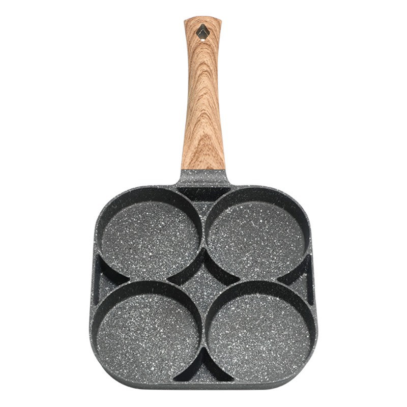 Chảo đá chống dính chia ngăn 4 lỗ đúc nguyên khôi tiện dụng dành cho nhà bếp