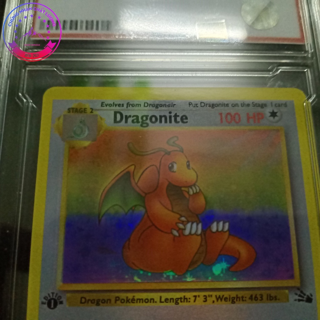 Bài Pokemon sản xuất năm 1995 Dragonite 4 62 rồng 3 hệ tiến hóa tam cấp 1459 d7 56