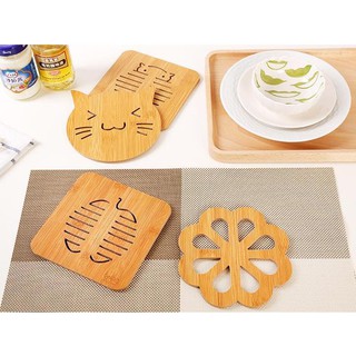 Combo 3 Miếng Lót Nồi, Ly Bằng Gỗ