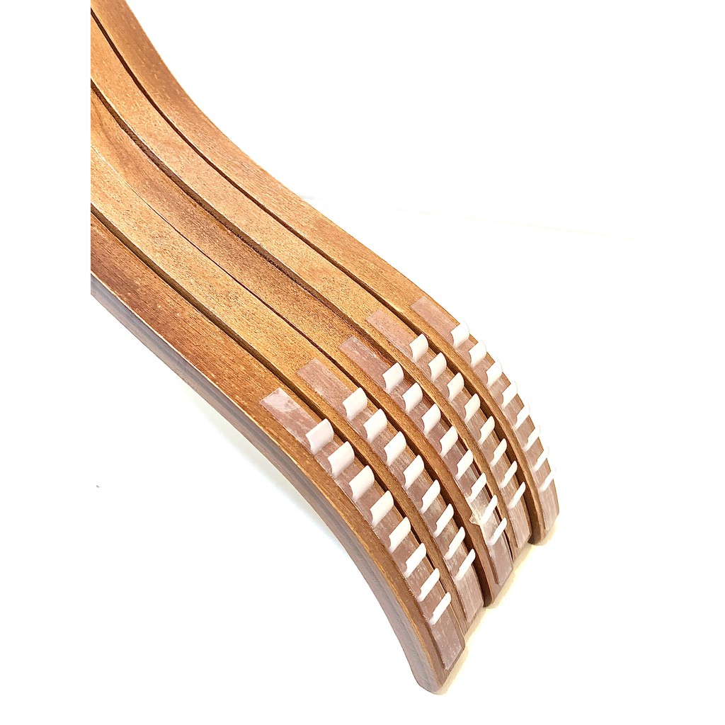 móc treo quần áo gỗ tre nâu tròn có đệm nhựa vai chống tuột, đầu móc xoay 360 dùng cho cửa hàng shop thời trang
