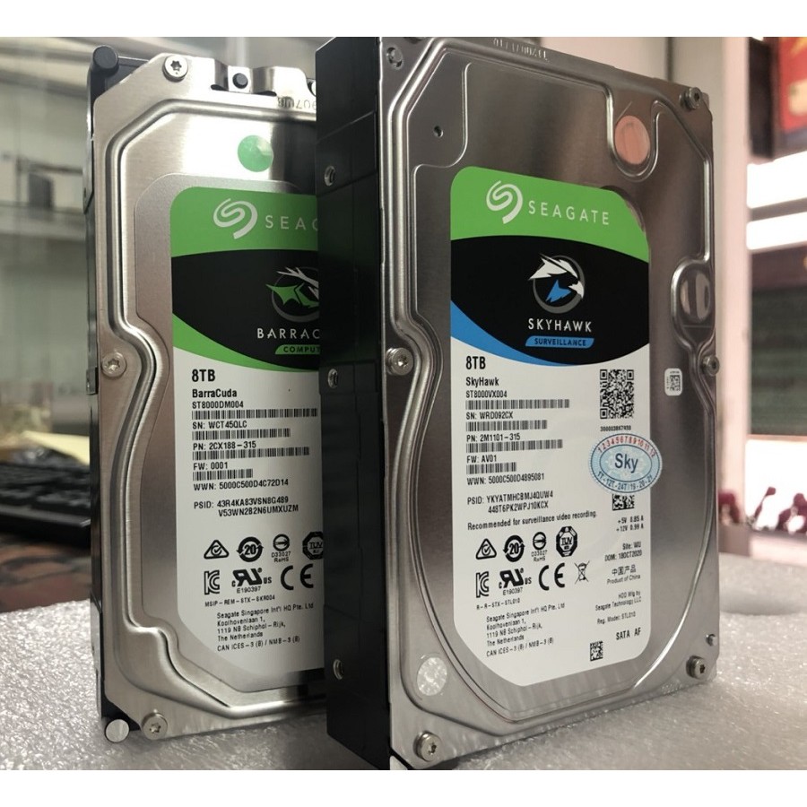 Ổ Cứng HDD Seagate SkyHawk Surveillance 8TB 7200RPM SATA3 6Gb/s 256MB Cache 3.5 inch Chính Hãng