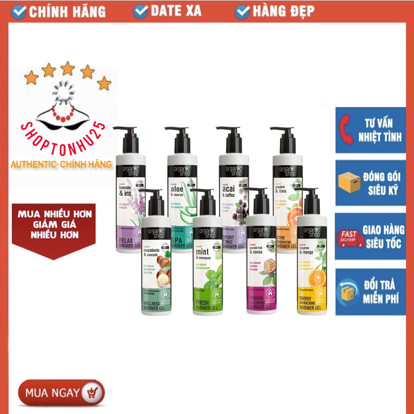 Sữa tắm hữu cơ Organic Shop Chính hãng