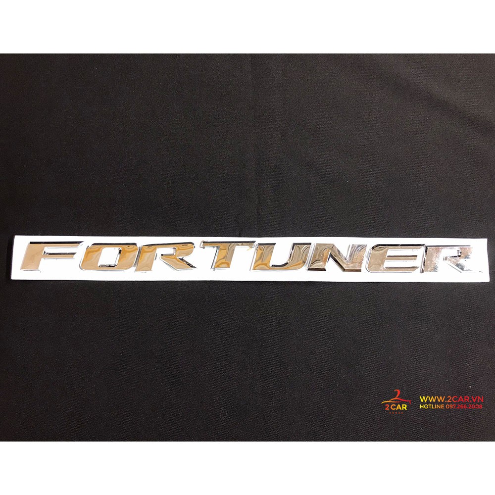 Tem logo Chữ nổi FORTUNER dán trang trí xe ô tô Fortuner 3D