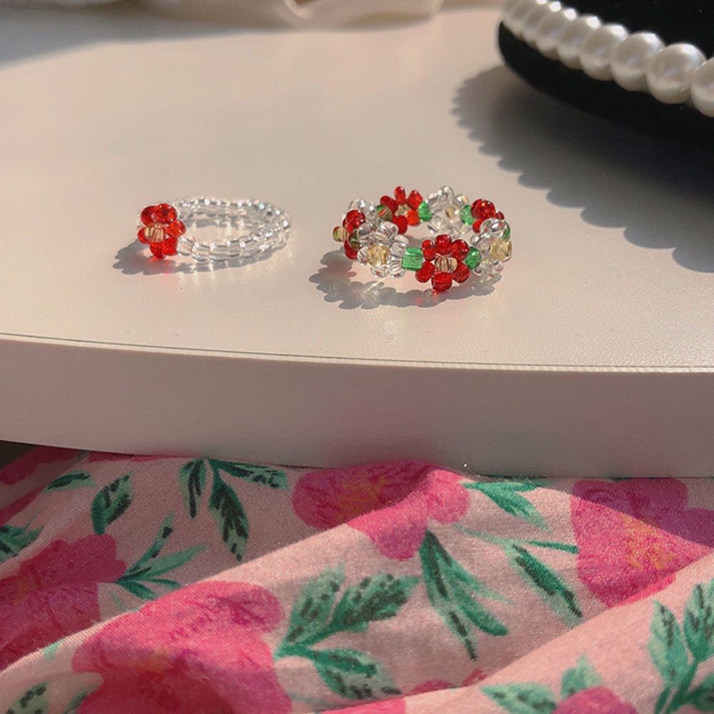 Nhẫn Đeo Ngón Tay Co Giãn Trong Suốt Họa Tiết Hoa Thời Trang Hàn Quốc Cho Nữ