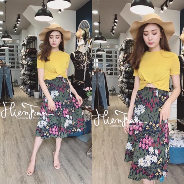 Áo croptop xoắn eo