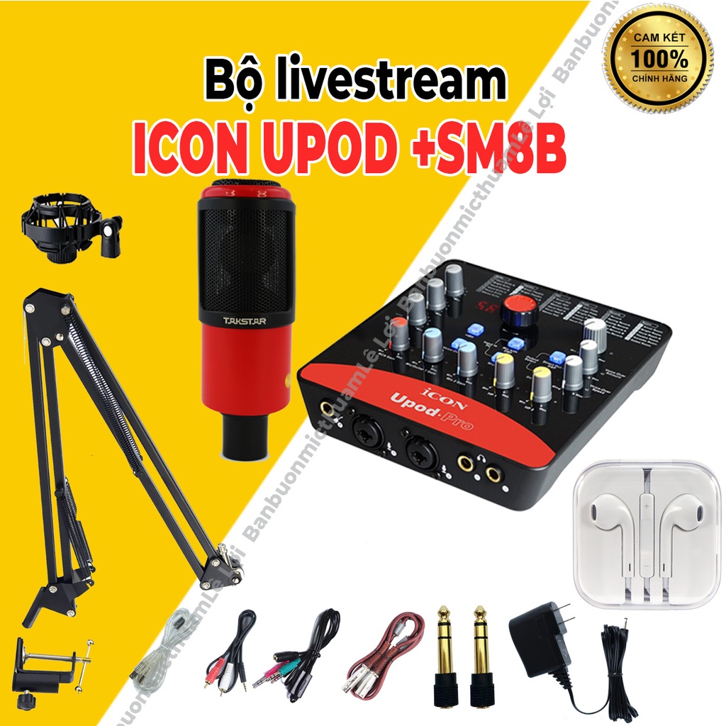Mic Thu Âm Micro Livestream Trọn Bộ Soundcard ICON UPOD PRO & Mic TAKSTAR PC K320 ⚡BH 1 NĂM⚡ Thu Âm Điện Thoại