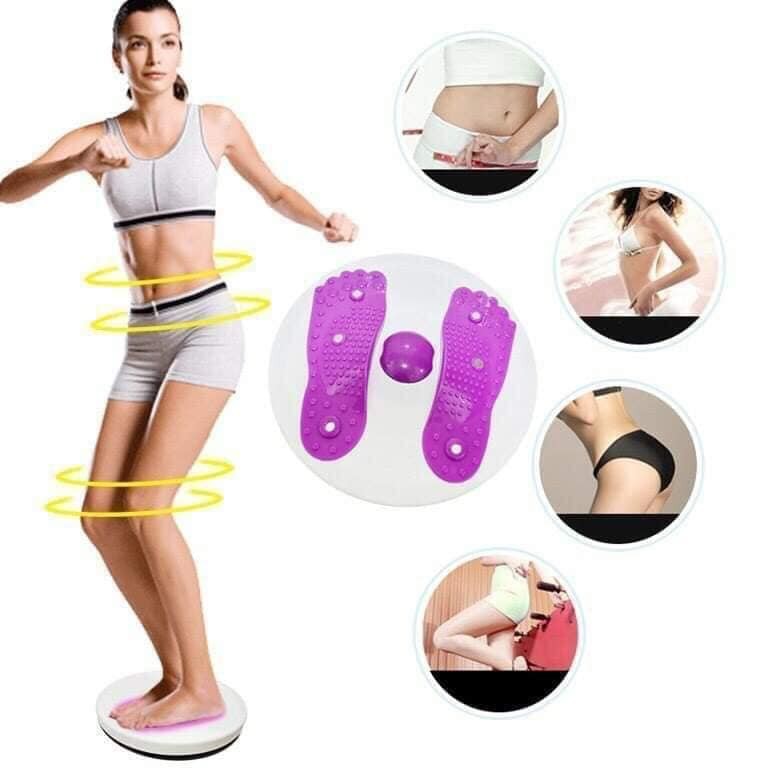 Đĩa xoay eo hình bàn chân, đĩa lắc eo tập thể dụng massage chân thư giãn, giảm mỡ bụng, gym