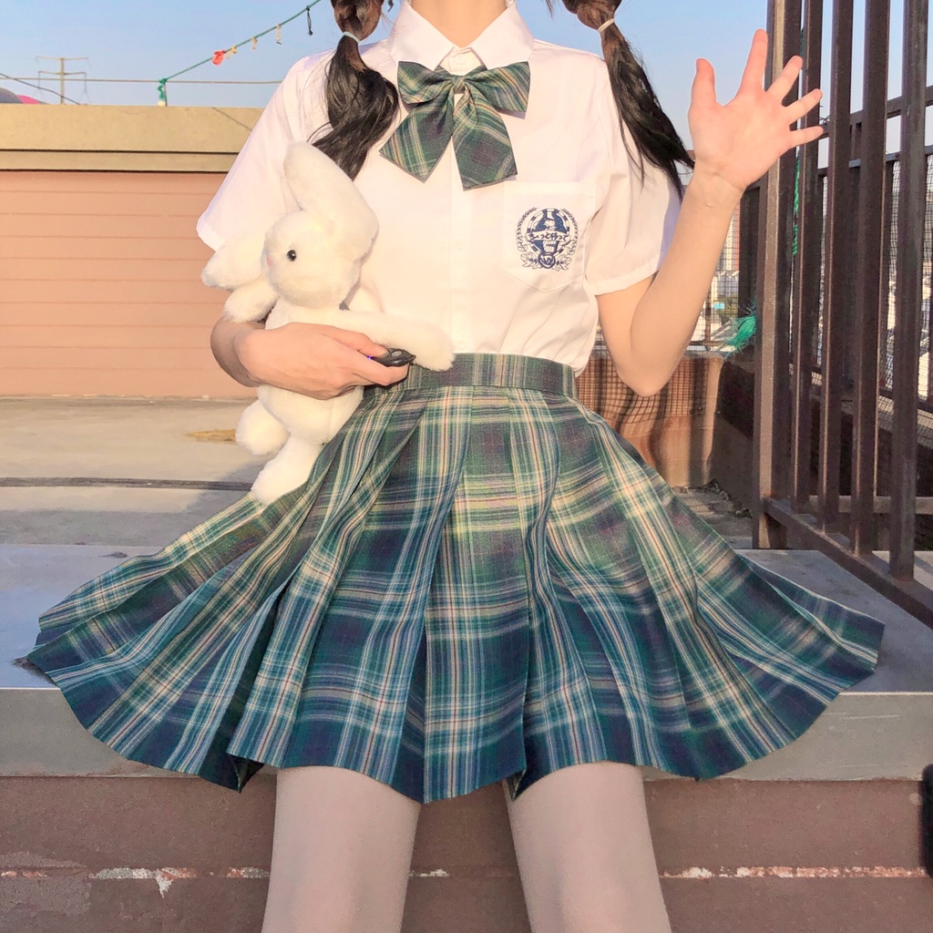 Hormones chân váy xếp ly tennis caro dáng ngắn vintage Thời Trang ulzzang Nhật Bản