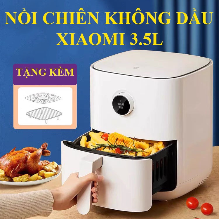 Nồi chiên không dầu thông minh Xiaomi Mijia 3.5L Kết nối APP với điện thoại. Màn hình oled cảm ứng - Nồi Chiên YANGZI 4L