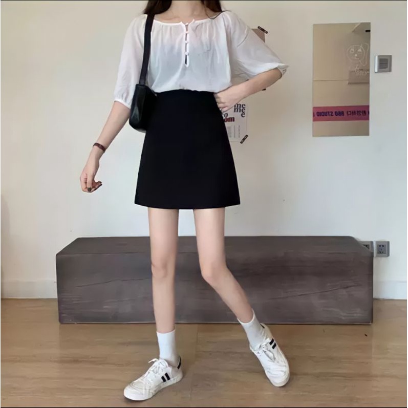 [ Có ảnh thật ] Chân Váy Chữ A  Phong Cách Công Sở , Chân Váy Ngắn Chữ A Công Sở Lưng Cao | BigBuy360 - bigbuy360.vn