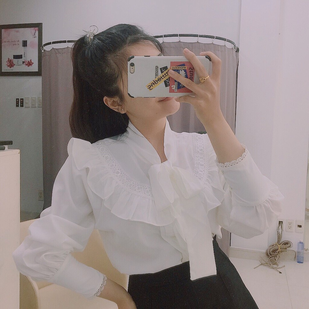 Đầm sơ mi nữ cột nơ bèo cổ xinh xắn Milk Dress | BigBuy360 - bigbuy360.vn