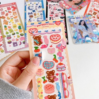 Sticker PET Lấp Lánh Glitter Pompomroom Dán Toploader Cute