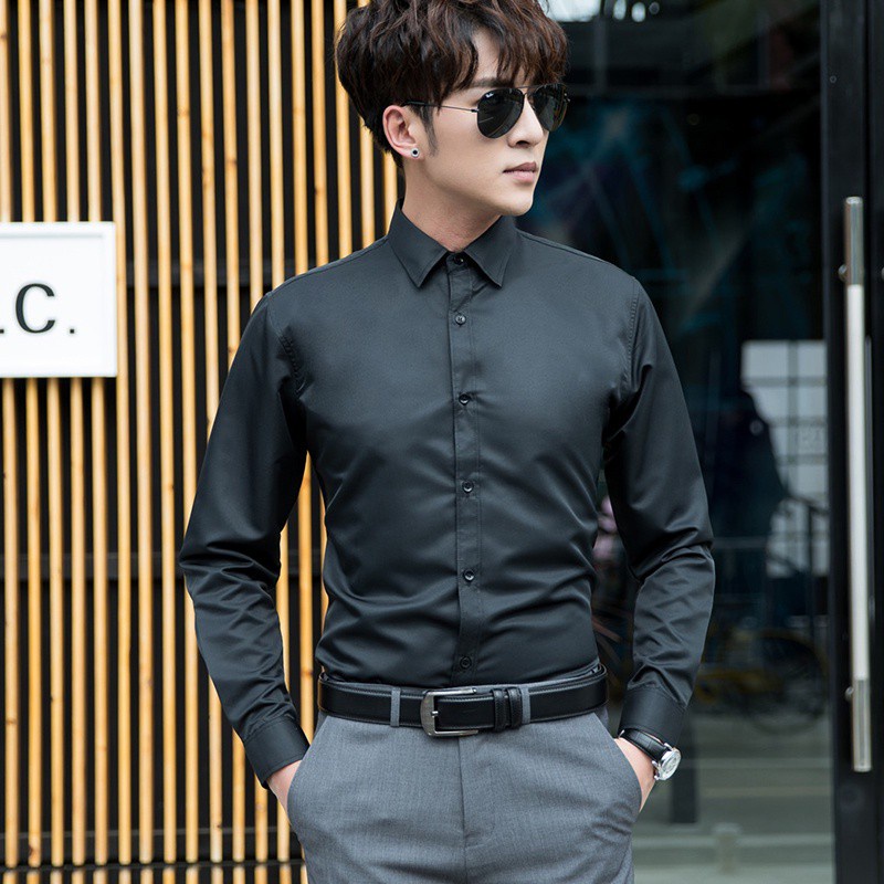 Áo Sơ Mi Polo Tay Dài 6 Màu Sắc Lựa Chọn Size M-5XL Cho Nam