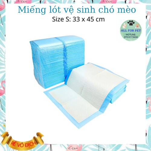 Combo 10 miếng lót vệ sinh dùng lót đáy chuồng, thấm nước tiểu cho chó mèo - Size S 33x45cm