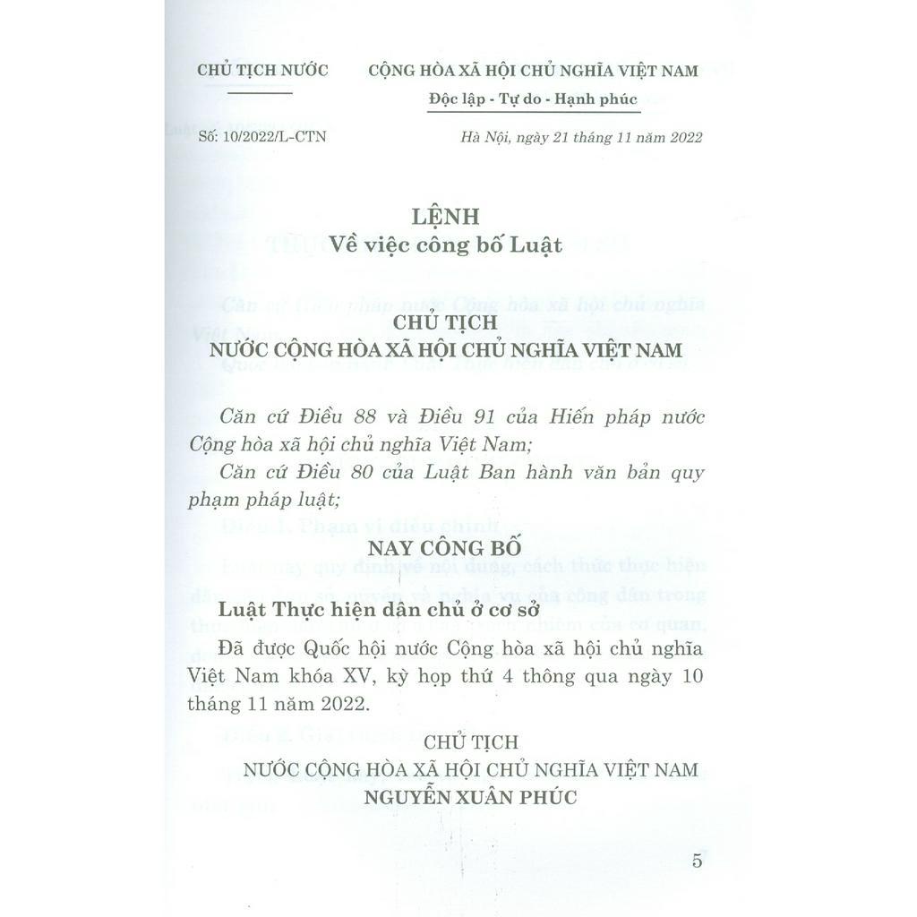 Sách - Luật Thực Hiện Dân Chủ Ở Cơ Sở