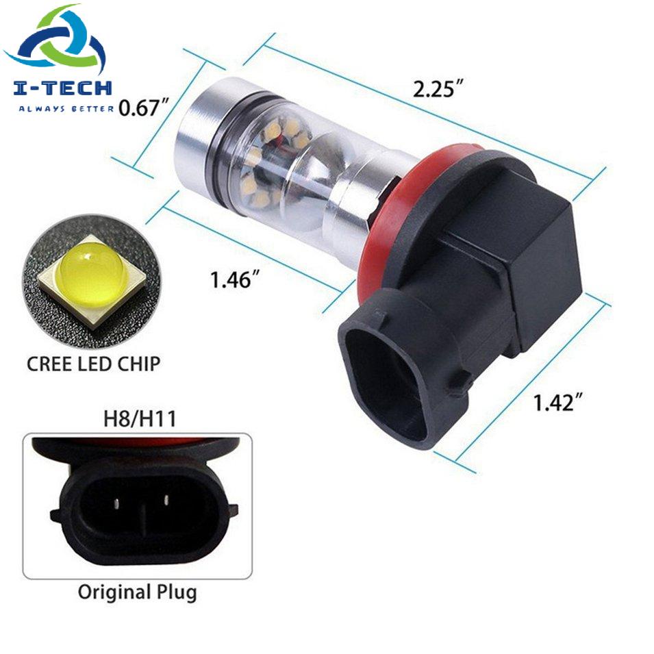 Bóng Đèn Led H11 100w Chống Sương Mù Cho Xe Hơi / Xe Tải