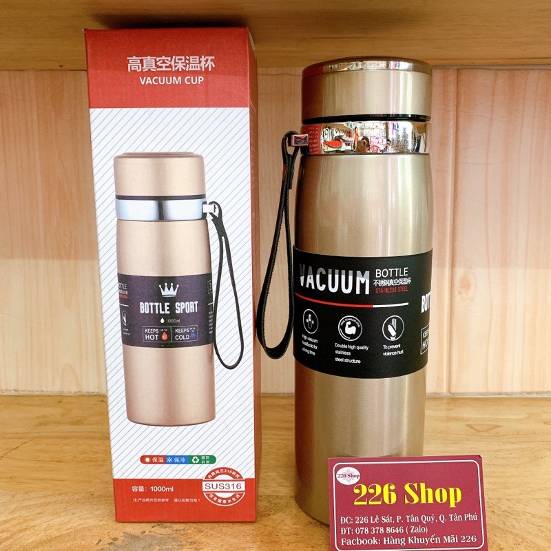 Bình giữ nhiệt HOT&amp;COOL 1000ml [inox 316 cao cấp].Giữ nhiệt lên đến 24h.Được chọn màu