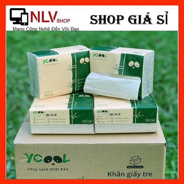 Thùng 30 Gói Giấy Ăn Gấu Trúc YCOOL 300 tờ/ 4 lớp