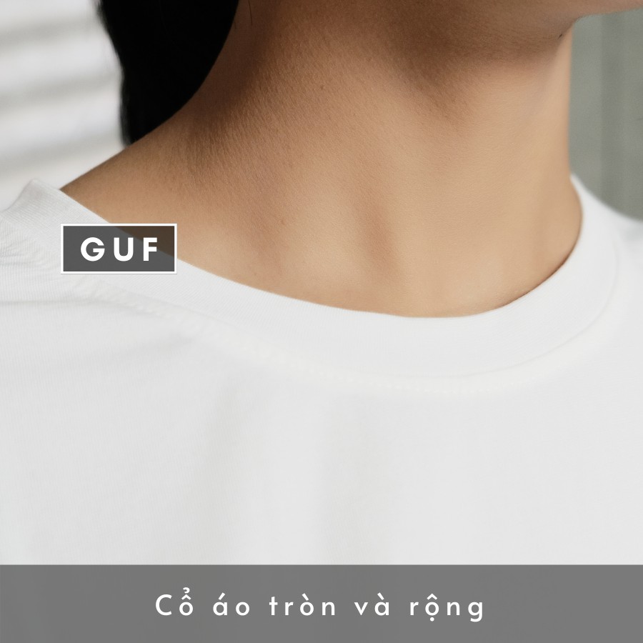 Áo Thun Trơn Nam Nữ Form Rộng Màu Đen Trắng Unisex Chất Mát Cao Cấp Không Xù Nhão GUF | BigBuy360 - bigbuy360.vn