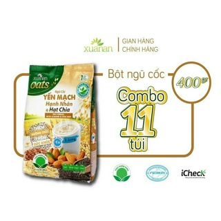 Combo 11 túi ngũ cốc yến mạch hạnh nhân hạt chia xuân an 400g